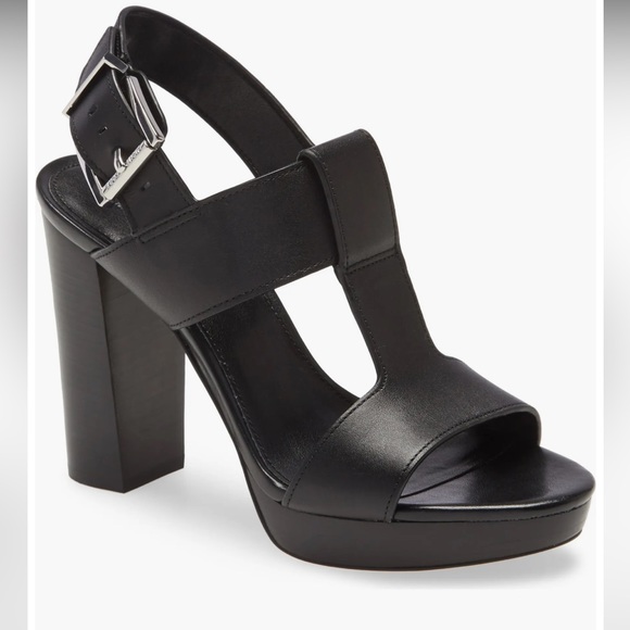 MICHAEL Michael Kors Shoes - SOLD Michael Kors Becker Block Heel Platform Black Leather Sandal (Women 9)